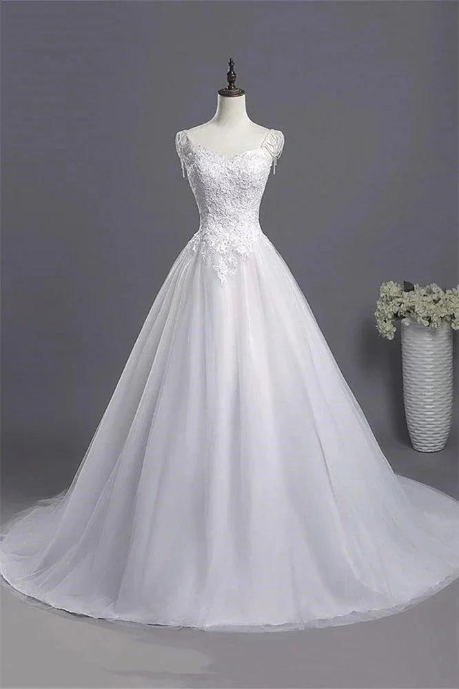sweetheart beading appliques Wedding Dress New Arrival tulle pleated Bridal Wears by misshow.com