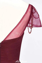 Sweetheart Cap-Sleeves Ruffle Floor-Length Bridesmaid Dress with Beadings Moher if the Bride Dresses by misshow.com