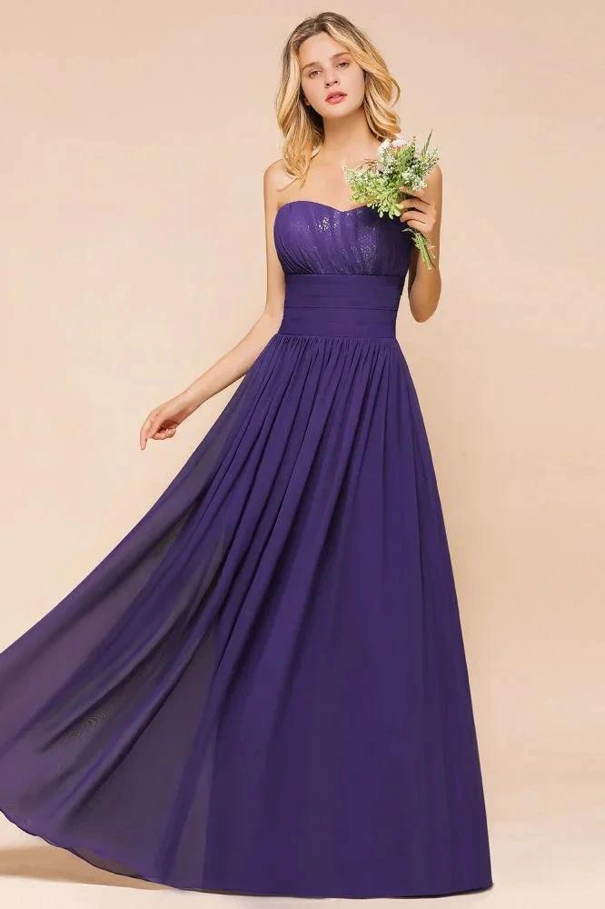 Sweetheart Chiffon Garden Bridesmaid Dress Strapless Party Dress by misshow.com