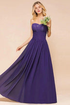 Sweetheart Chiffon Garden Bridesmaid Dress Strapless Party Dress by misshow.com