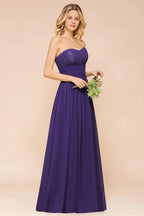 Sweetheart Chiffon Garden Bridesmaid Dress Strapless Party Dress by misshow.com