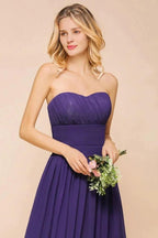 Sweetheart Chiffon Garden Bridesmaid Dress Strapless Party Dress by misshow.com