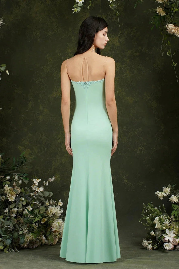 Sweetheart Floral Lace Tulle Mermaid Long Prom dress by misshow.com