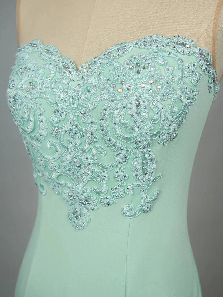 Sweetheart Floral Lace Tulle Mermaid Long Prom dress by misshow.com