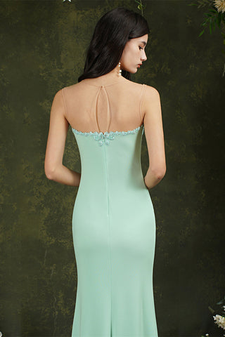 Sweetheart Floral Lace Tulle Mermaid Long Prom dress