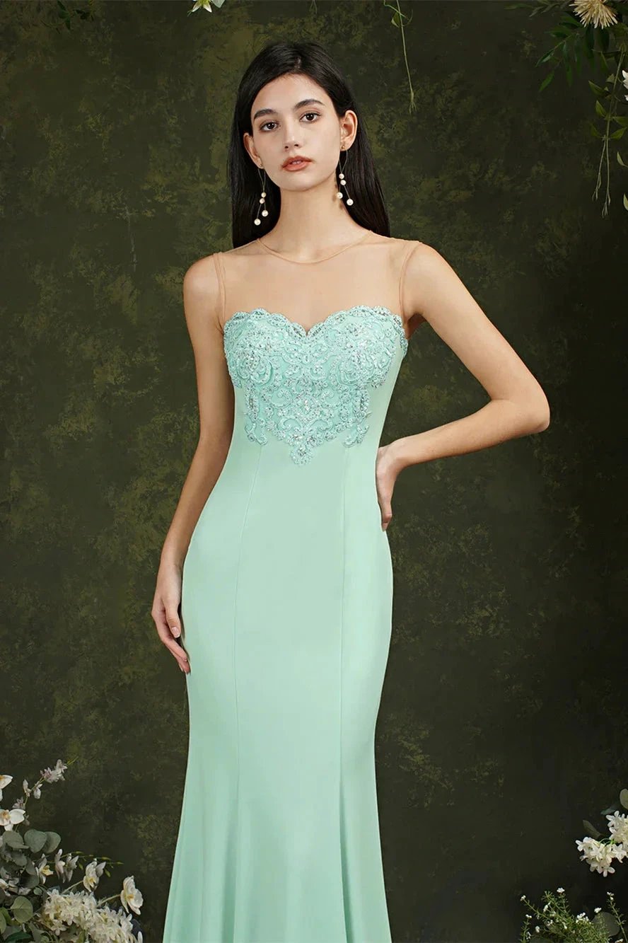 Sweetheart Floral Lace Tulle Mermaid Long Prom dress by misshow.com