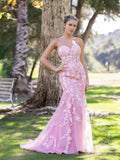 Sweetheart Neck Lace Mermaid Tulle Prom Dress by Anne of Brittany