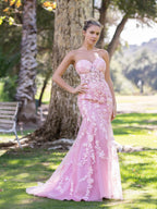 Sweetheart Neck Lace Mermaid Tulle Prom Dress by Anne of Brittany