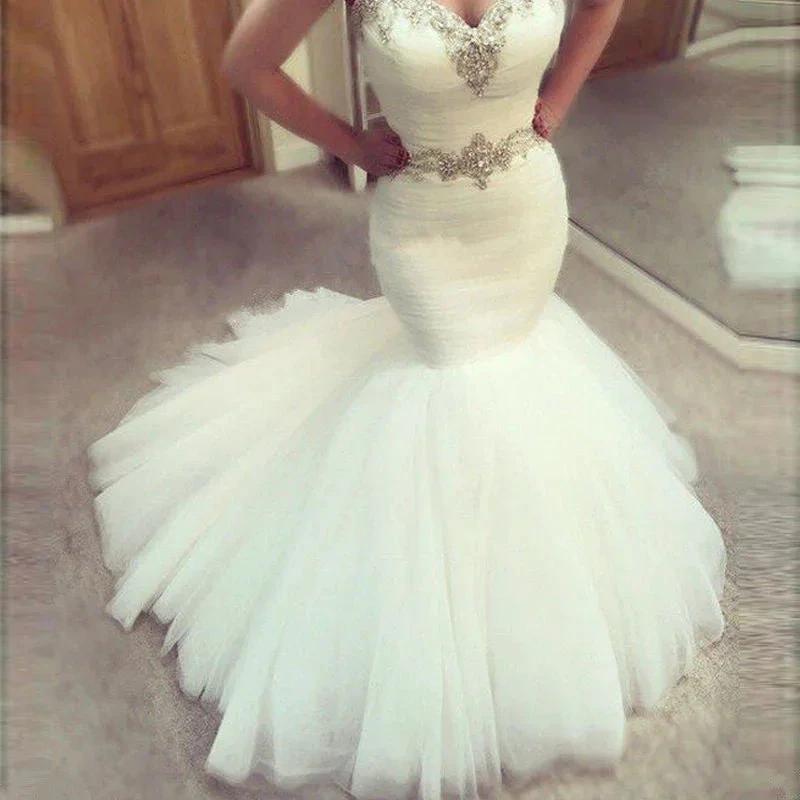 Sweetheart Mermaid Ruffles Wedding Dress by misshow.com