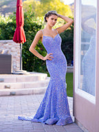 Mermaid Spaghetti Straps Sweetheart Sequin Prom/Evening Dress by Anne of Brittany