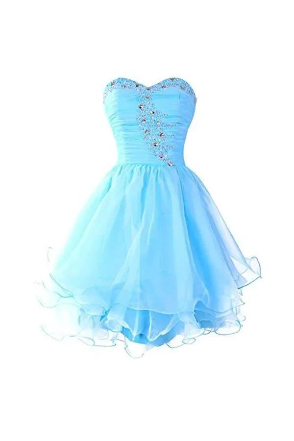 Sweetheart Organza Blue Homecoming Dresses Prom Dresses PG054 by pgmdress