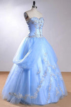 Sweetheart Sleeveless Light Blue Beading Wedding Dress With Beading WD169 by pgmdress