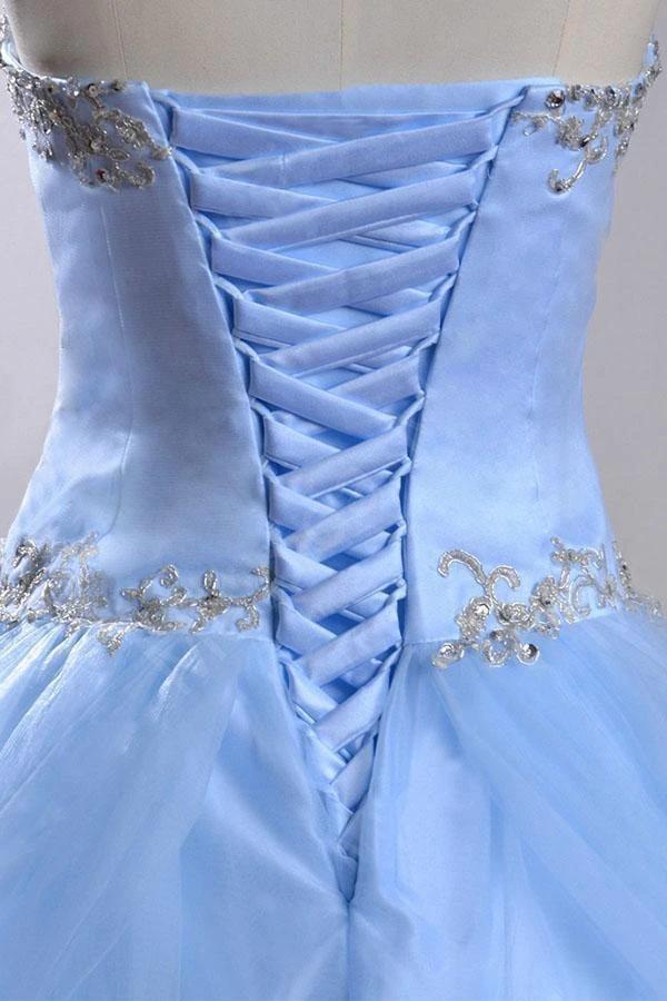 Sweetheart Sleeveless Light Blue Beading Wedding Dress With Beading WD169 by pgmdress
