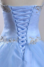 Sweetheart Sleeveless Light Blue Beading Wedding Dress With Beading WD169 by pgmdress