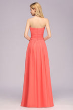 Sweetheart Sleeveless Ruffle Evening Swing Dress Chiffon aline Bridesmaid Dress