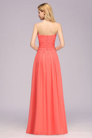 Sweetheart Sleeveless Ruffle Evening Swing Dress Chiffon aline Bridesmaid Dress