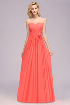 Sweetheart Sleeveless Ruffle Evening Swing Dress Chiffon aline Bridesmaid Dress