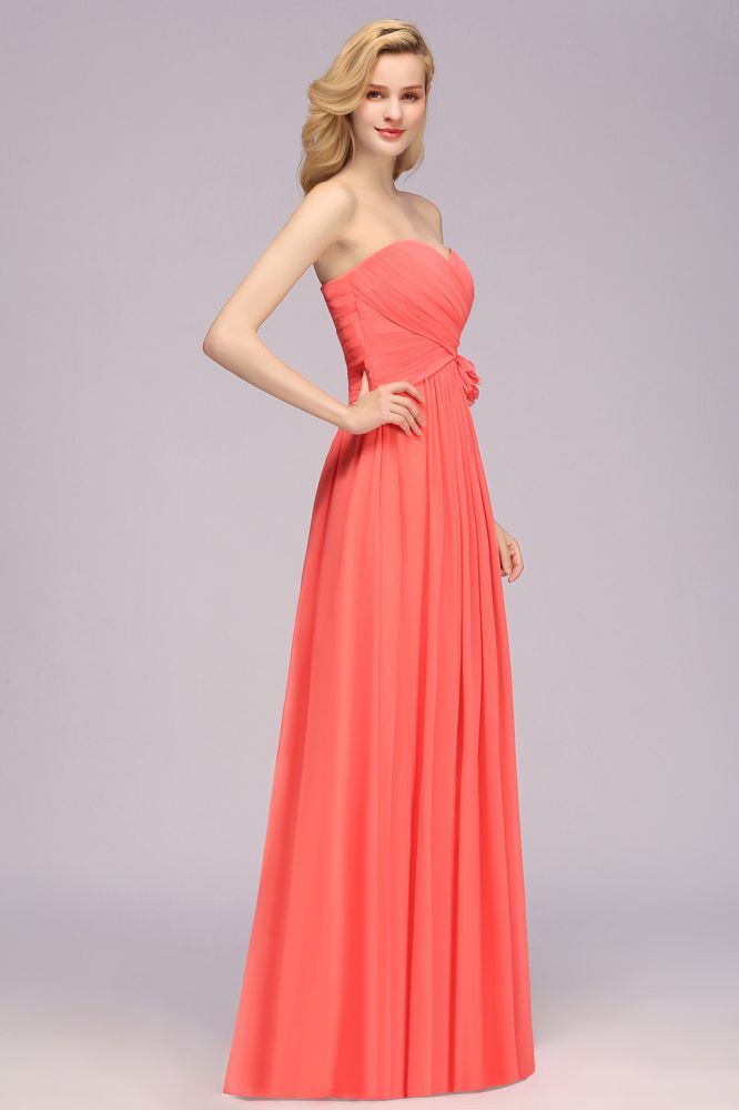 Sweetheart Sleeveless Ruffle Evening Swing Dress Chiffon aline Bridesmaid Dress