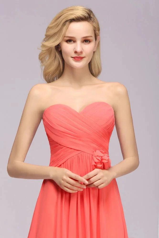 Sweetheart Sleeveless Ruffle Evening Swing Dress Chiffon aline Bridesmaid Dress by misshow.com