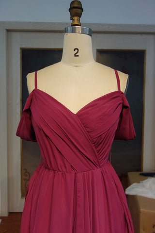 Vestidos de fiesta de gasa con volantes, escote en forma de A, corte en A, largo hasta el suelo y lazo