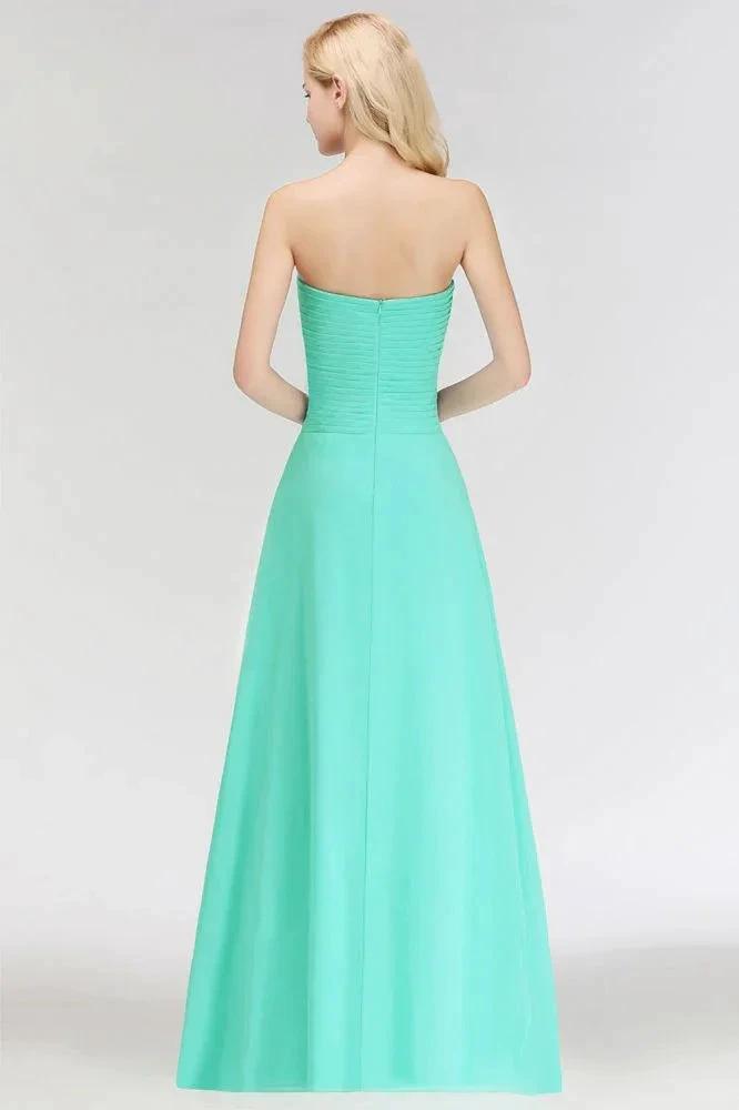 Sweetheart Strapless Floor Length Ruffles Top Bridesmaid Dress by misshow.com