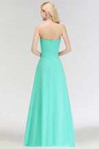 Sweetheart Strapless Floor Length Ruffles Top Bridesmaid Dress