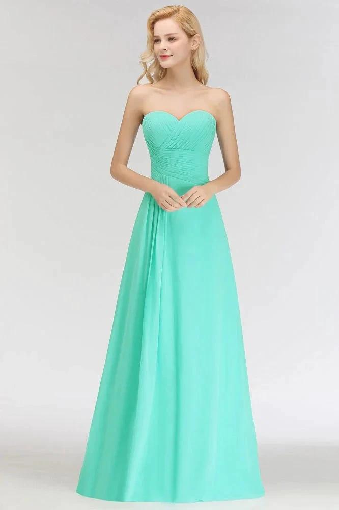 Sweetheart Strapless Floor Length Ruffles Top Bridesmaid Dress by misshow.com