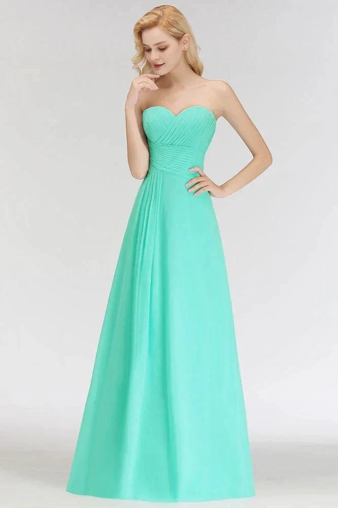 Sweetheart Strapless Floor Length Ruffles Top Bridesmaid Dress by misshow.com