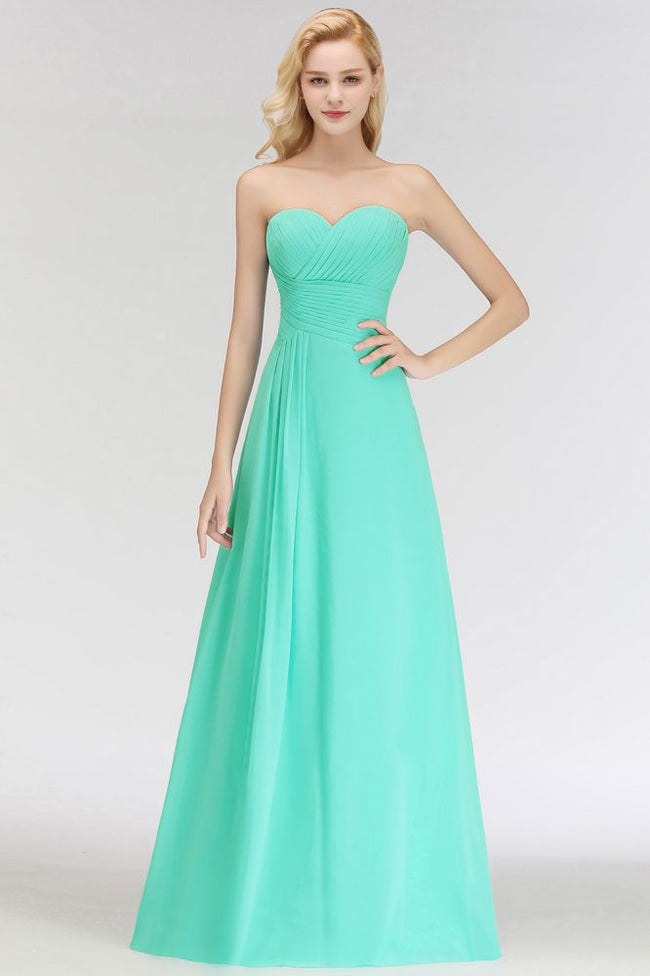 Sweetheart Strapless Floor Length Ruffles Top Bridesmaid Dress Hover Image