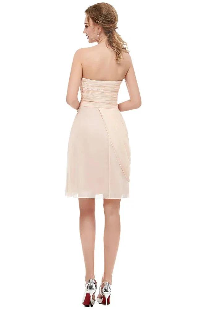 Sweetheart Strapless Ruffles Chiffon Aline Short Homecoming Dress by misshow.com