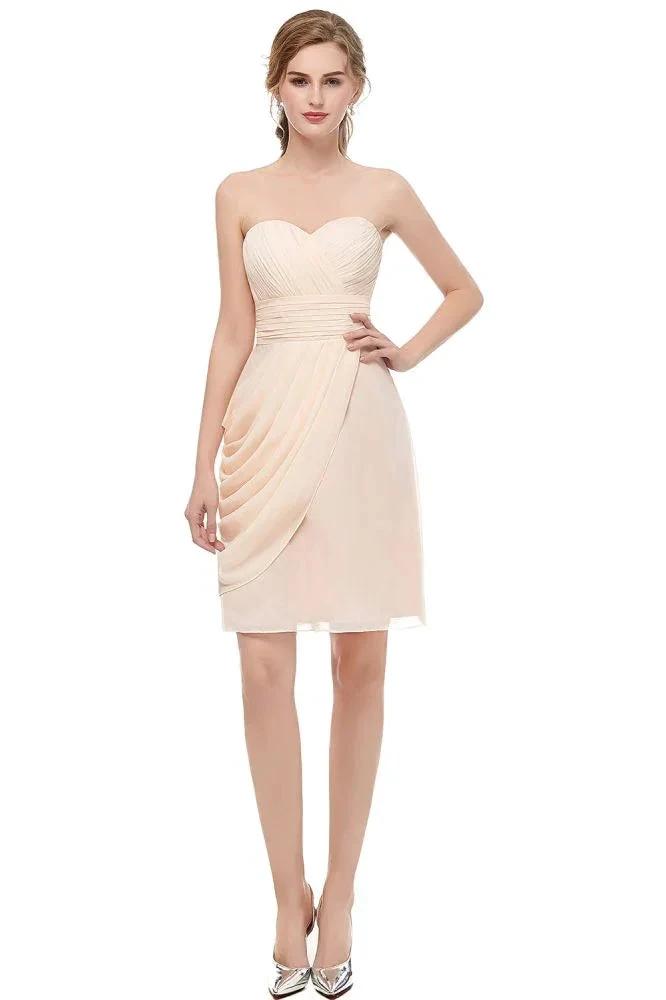 Sweetheart Strapless Ruffles Chiffon Aline Short Homecoming Dress by misshow.com
