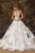 Sweetheart Tulle Floral Wedding Dress Sleeveless Aline Bridal Dress by misshow.com