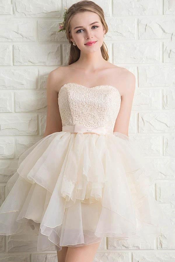 Sweetheart Tulle Lace Homecoming Dresses Short Prom Dresses PG173 by pgmdress