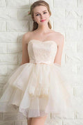 Sweetheart Tulle Lace Homecoming Dresses Short Prom Dresses PG173 by pgmdress