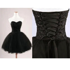 Black Strapless Ball Gown Tulle Homecoming Dresses by Ombreprom