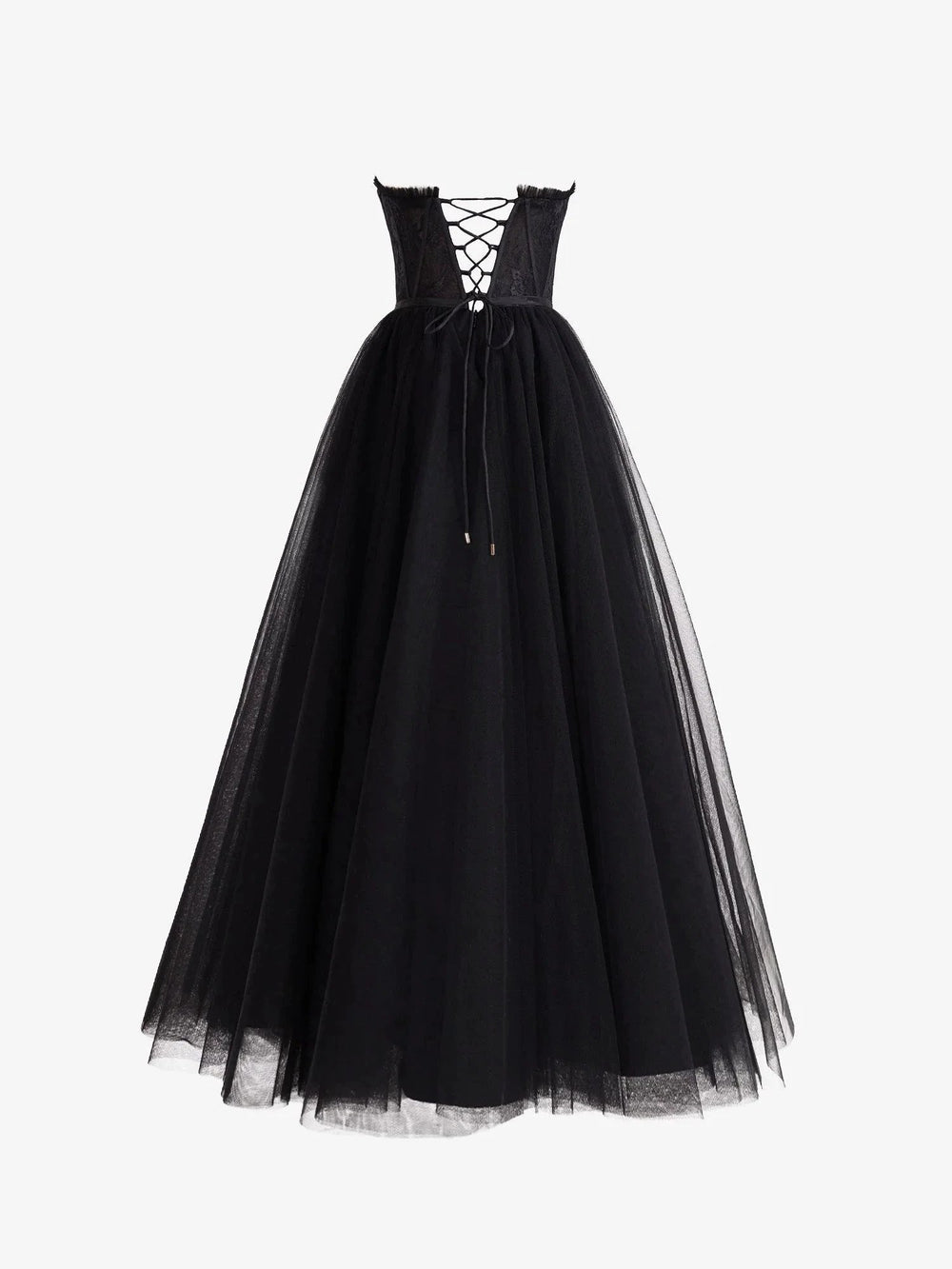 Talia | Black A Line Sweetheart Corset Tulle Prom Dress with Slit by KissProm