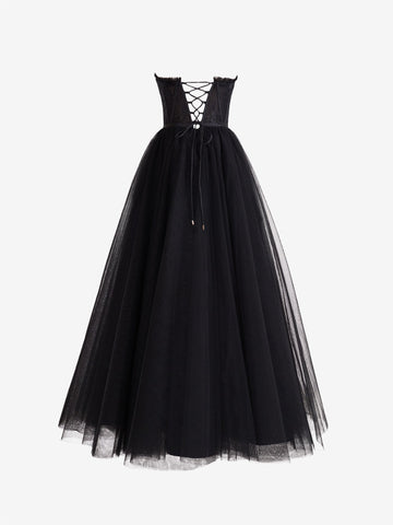 Talia | Vestido de fiesta de tul con escote en forma de corazón y abertura