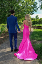 Tiff | Mermaid Sweetheart Pink Satin Prom Dress with Bow by KissProm