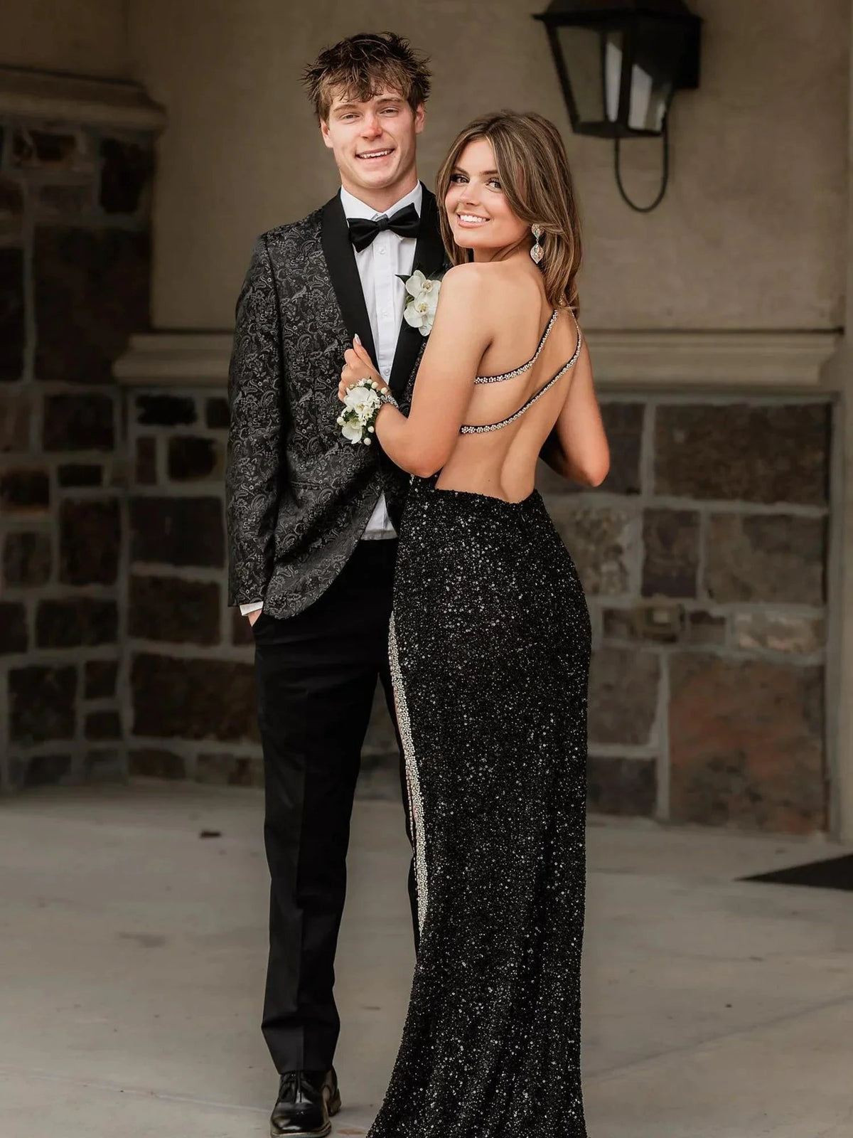 Tove | Orange One Sholder Sequins Mermaid Prom Dresses with Slit by Kissprom