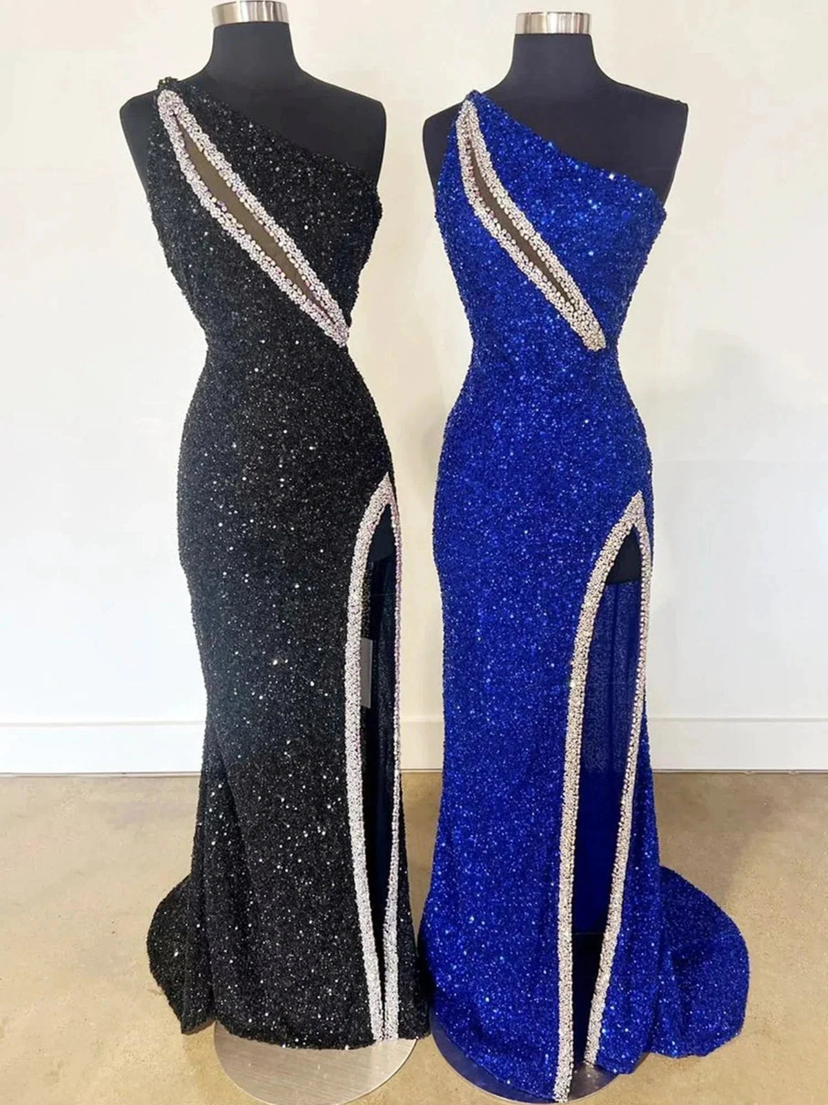 Tove | Orange One Sholder Sequins Mermaid Prom Dresses with Slit by Kissprom
