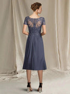 A-Line/Princess V-Neck Tea-Length Mother of the Bride Dresses by Dreamylily