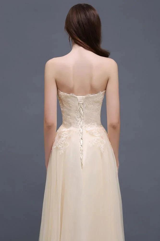 Tulle Aline Floor Length Appliques Prom Dress by misshow.com