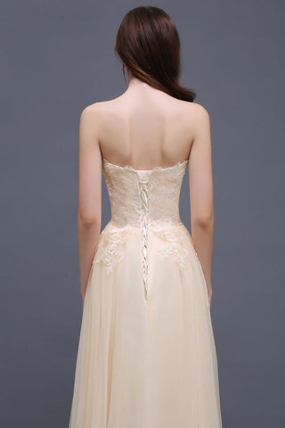 Tulle Aline Floor Length Appliques Prom Dress