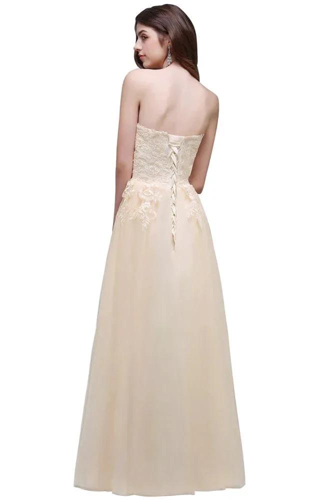 Tulle Aline Floor Length Appliques Prom Dress by misshow.com
