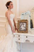 Tulle Mermaid Wedding Dress With Lace Appliques WD299 by pgmdress