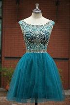 Tulle Scoop Neckline A Line Homecoming Dresses Prom Dresses PG050 by pgmdress