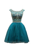 Tulle Scoop Neckline A Line Homecoming Dresses Prom Dresses PG050 by pgmdress