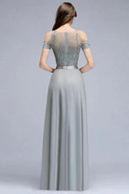 Two-piece Floor Length Appliqued Chiffon Prom Dresses by misshow.com
