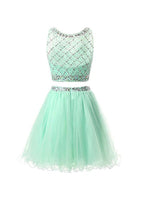 Two Piece Mint Tulle Homecoming Dresses Prom Dresses PG051 by pgmdress