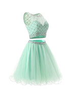 Two Piece Mint Tulle Homecoming Dresses Prom Dresses PG051 by pgmdress
